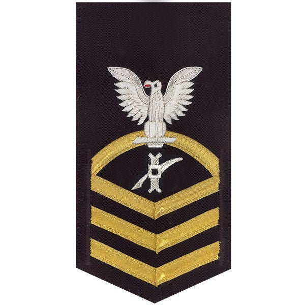 Navy E7 MALE Rating Badge: Legalman - vanchief on blue - Hooyah Woodworks LLC