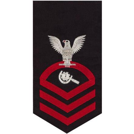 Navy E7 MALE Rating Badge: Machinery Repairman - seaworthy red on blue - Hooyah Woodworks LLC
