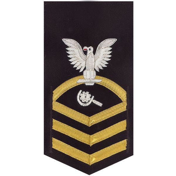 Navy E7 MALE Rating Badge: Machinery Repairman - vanchief on blue - Hooyah Woodworks LLC