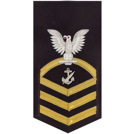 Navy E7 MALE Rating Badge: Navy Counselor - vanchief on blue - Hooyah Woodworks LLC