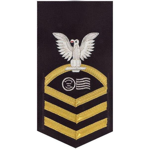 Navy E7 MALE Rating Badge: Postal Clerk - vanchief on blue - Hooyah Woodworks LLC