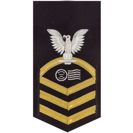 Navy E7 MALE Rating Badge: Postal Clerk - vanchief on blue - Hooyah Woodworks LLC