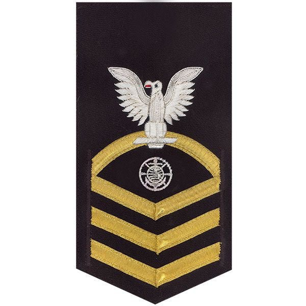 Navy E7 MALE Rating Badge: Religious Programs Specialist - vanchief on blue - Hooyah Woodworks LLC