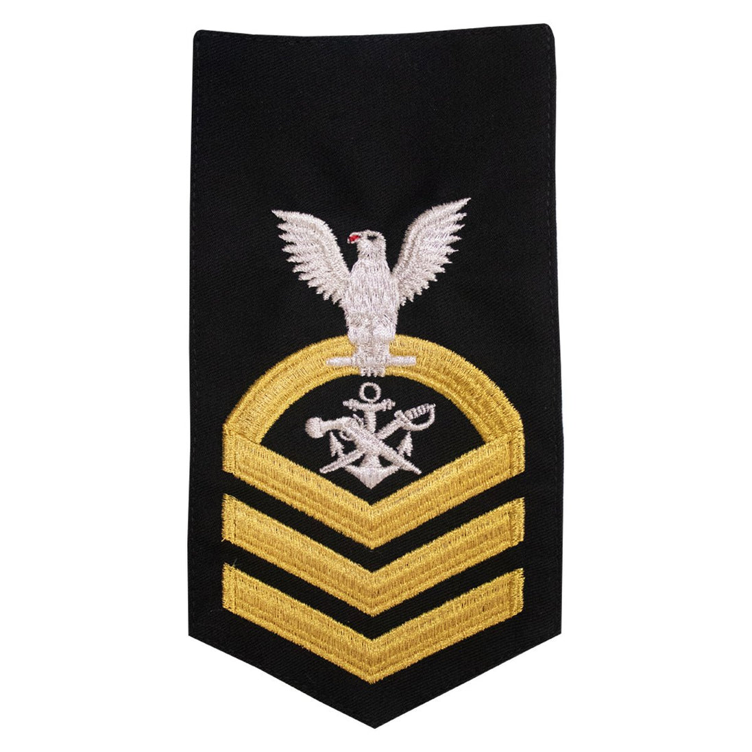 Navy E7 MALE Rating Badge: Special Warfare Boat Operator - seaworthy gold on blue - Hooyah Woodworks LLC
