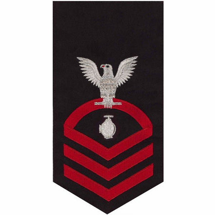Navy E7 MALE Rating Badge: Utilitiesman - seaworthy red on blue - Hooyah Woodworks LLC