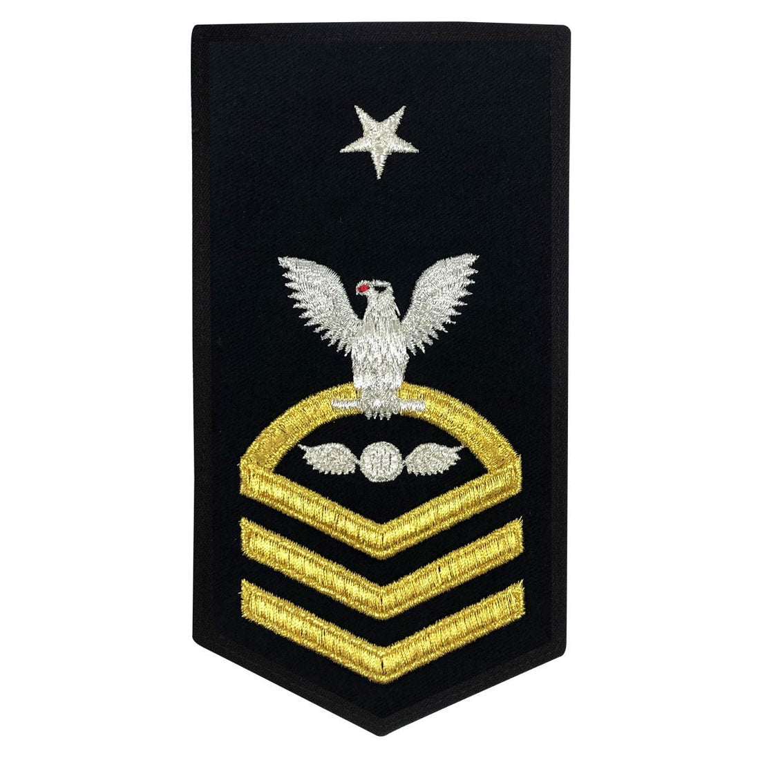 Navy E8 FEMALE Rating Badge: AE Aviation Electricians Mate - seaworthy gold on blue - Hooyah Woodworks LLC