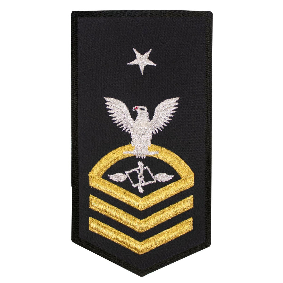 Navy E8 FEMALE Rating Badge: AZ Aviation Maintenance Administration - seaworthy gold on blue - Hooyah Woodworks LLC