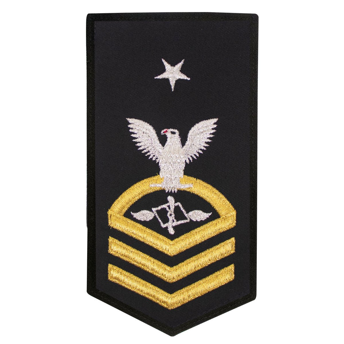 Navy E8 FEMALE Rating Badge: AZ Aviation Maintenance Administration - seaworthy gold on blue - Hooyah Woodworks LLC