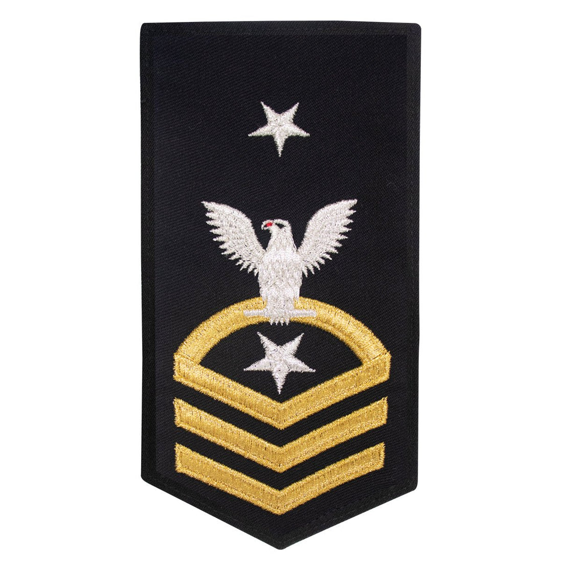 Navy E8 FEMALE Rating Badge: CSC Command Senior Chief - seaworthy gold on blue - Hooyah Woodworks LLC