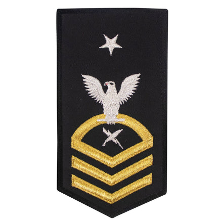 Navy E8 FEMALE Rating Badge: CT Cryptologic Technician - seaworthy gold on blue - Hooyah Woodworks LLC