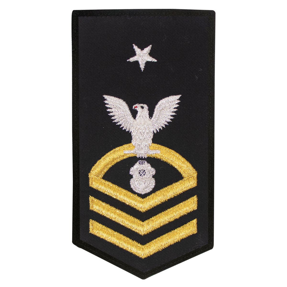 Navy E8 FEMALE Rating Badge: ND Navy Diver - seaworthy gold on blue - Hooyah Woodworks LLC