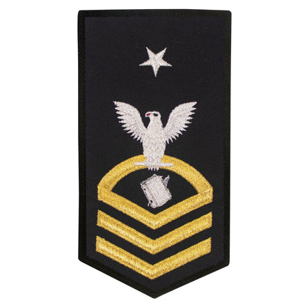 Navy E8 FEMALE Rating Badge: PS Personnelman- seaworthy gold on blue - Hooyah Woodworks LLC