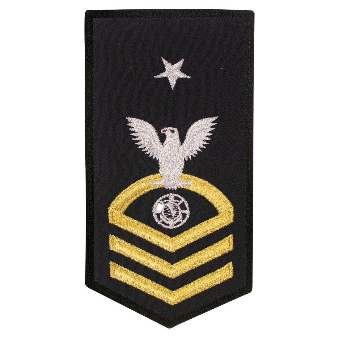 Navy E8 FEMALE Rating Badge: RP Religious Programs Specialist - seaworthy gold on blue - Hooyah Woodworks LLC