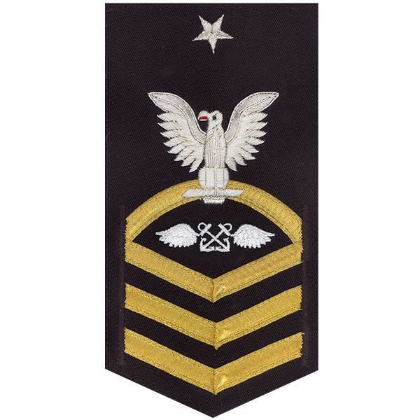 Navy E8 MALE Rating Badge: Aviation Boatswain's Mate - vanchief on blue - Hooyah Woodworks LLC