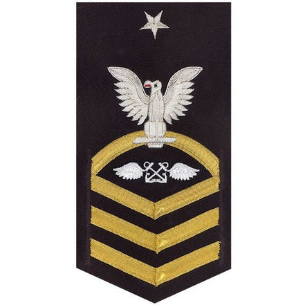 Navy E8 MALE Rating Badge: Aviation Boatswain's Mate - vanchief on blue - Hooyah Woodworks LLC