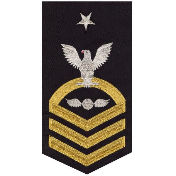 Navy E8 MALE Rating Badge: Aviation Electrician's Mate - seaworthy gold on blue - Hooyah Woodworks LLC