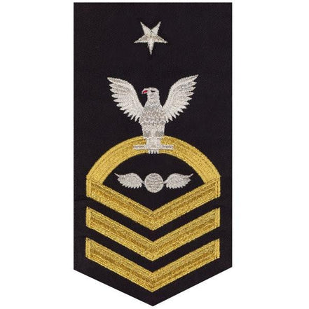 Navy E8 MALE Rating Badge: Aviation Electrician's Mate - seaworthy gold on blue - Hooyah Woodworks LLC