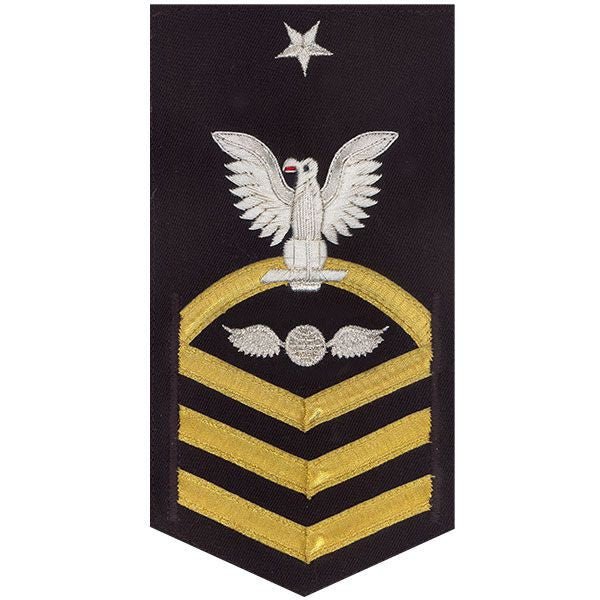 Navy E8 MALE Rating Badge: Aviation Electrician's Mate - vanchief on blue - Hooyah Woodworks LLC