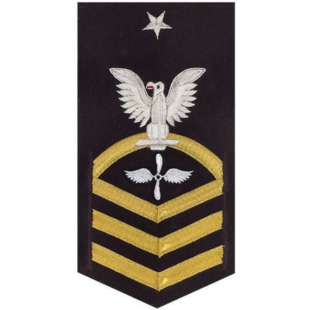 Navy E8 MALE Rating Badge: Aviation Machinist's Mate - vanchief on blue - Hooyah Woodworks LLC