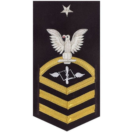 Navy E8 MALE Rating Badge: Aviation Maintenance Administration - vanchief on blue - Hooyah Woodworks LLC