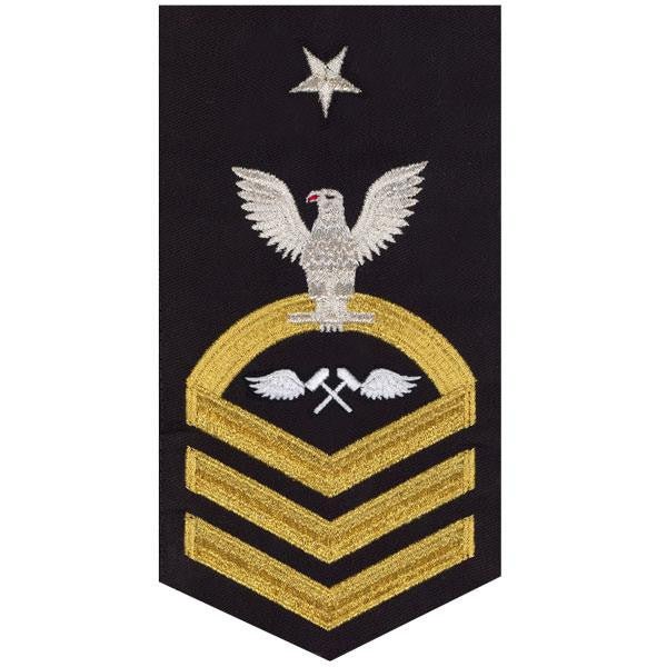 Navy E8 MALE Rating Badge: Aviation Structure Mechanic - seaworthy gold on blue - Hooyah Woodworks LLC