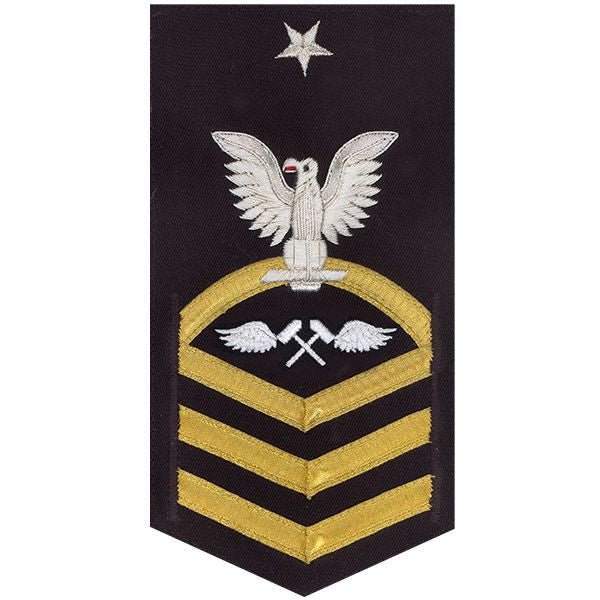 Navy E8 MALE Rating Badge: Aviation Structure Mechanic - vanchief on blue - Hooyah Woodworks LLC