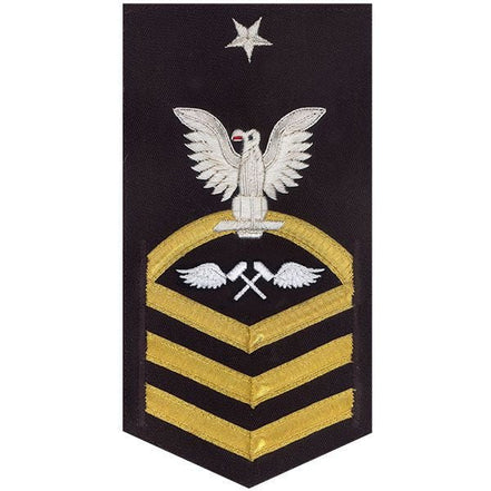 Navy E8 MALE Rating Badge: Aviation Structure Mechanic - vanchief on blue - Hooyah Woodworks LLC