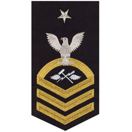 Navy E8 MALE Rating Badge: Aviation Support Equipment Technician - seaworthy gold on blue - Hooyah Woodworks LLC