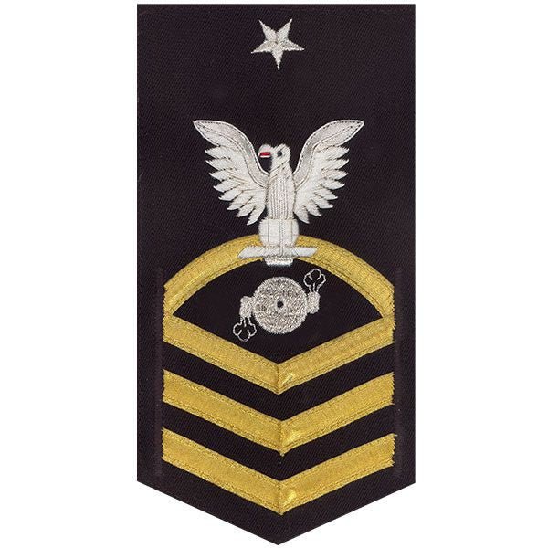 Navy E8 MALE Rating Badge: Boiler Technician - vanchief on blue - Hooyah Woodworks LLC