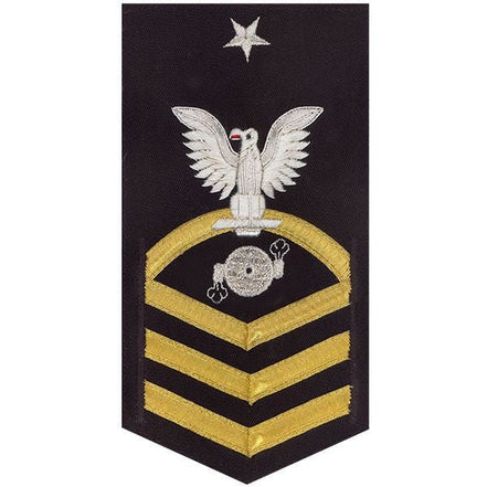 Navy E8 MALE Rating Badge: Boiler Technician - vanchief on blue - Hooyah Woodworks LLC