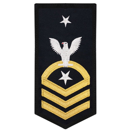 Navy E8 MALE Rating Badge: Command Senior Chief - seaworthy gold on blue - Hooyah Woodworks LLC