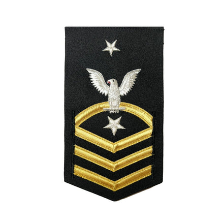 Navy E8 MALE Rating Badge: Command Senior Chief - vanchief on blue - Hooyah Woodworks LLC