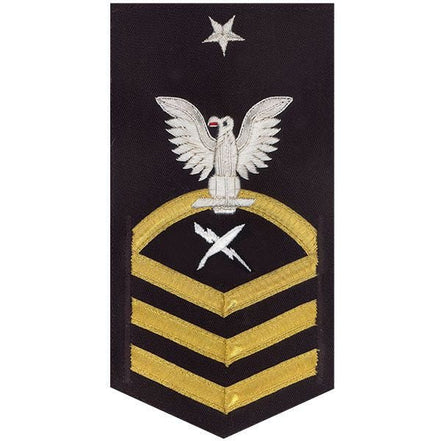Navy E8 MALE Rating Badge: Cryptologic Technician - vanchief on blue - Hooyah Woodworks LLC