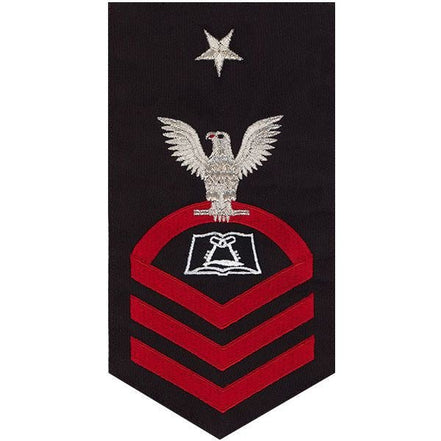 Navy E8 MALE Rating Badge: Culinary Specialist - seaworthy red on blue - Hooyah Woodworks LLC