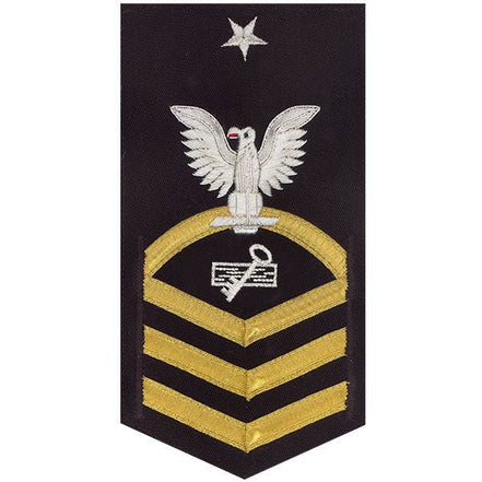 Navy E8 MALE Rating Badge: Disbursing Clerk - vanchief on blue - Hooyah Woodworks LLC