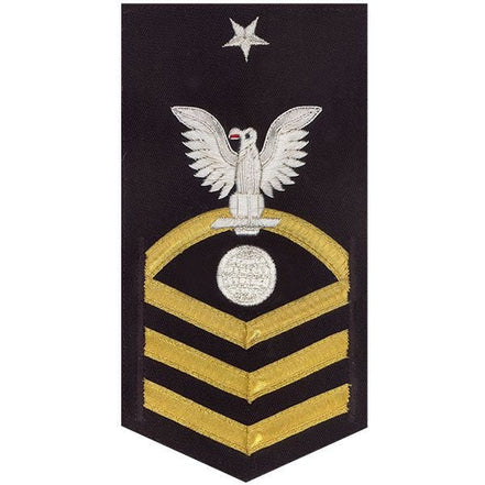 Navy E8 MALE Rating Badge: Electrician's Mate - vanchief on blue - Hooyah Woodworks LLC