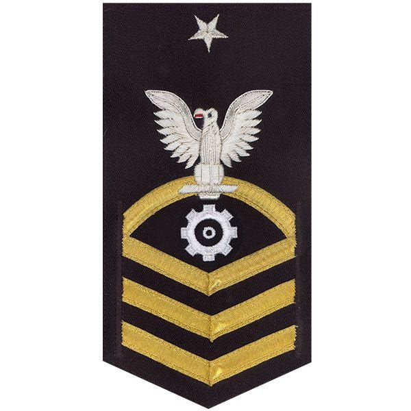 Navy E8 MALE Rating Badge: Engineman - vanchief on blue - Hooyah Woodworks LLC