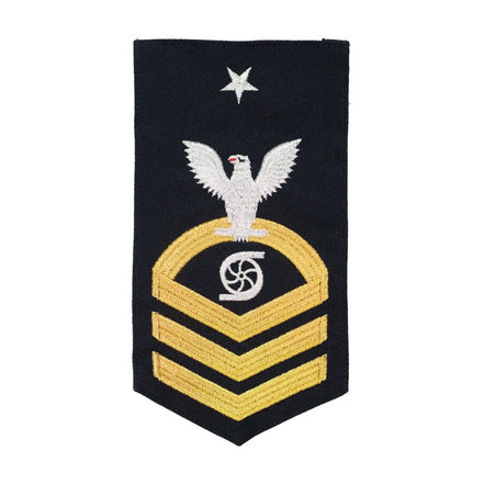 Navy E8 MALE Rating Badge: GS Gas Turbine System Technician - seaworthy gold on blue - Hooyah Woodworks LLC