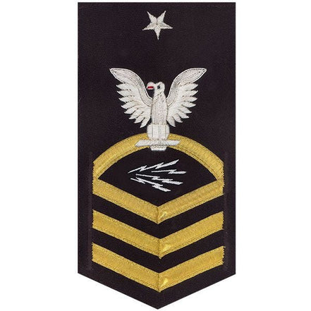 Navy E8 MALE Rating Badge: Information Technician Specialist - vanchief on blue - Hooyah Woodworks LLC