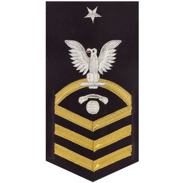 Navy E8 MALE Rating Badge: Interior Communications Electrician - vanchief on blue - Hooyah Woodworks LLC