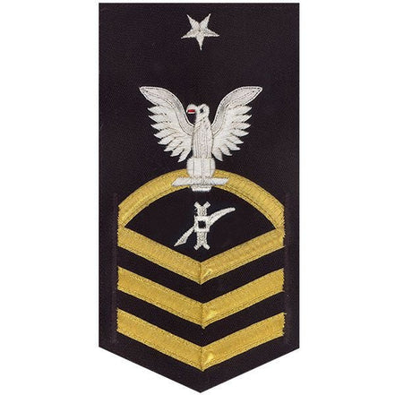 Navy E8 MALE Rating Badge: Legalman - vanchief on blue - Hooyah Woodworks LLC