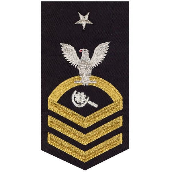 Navy E8 MALE Rating Badge: Machinery Repairman - seaworthy gold on blue - Hooyah Woodworks LLC