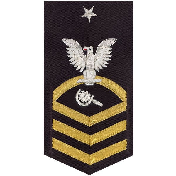 Navy E8 MALE Rating Badge: Machinery Repairman - vanchief on blue - Hooyah Woodworks LLC