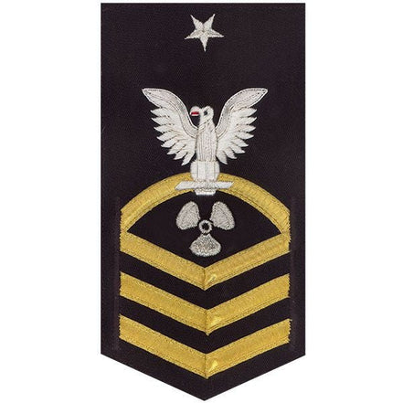 Navy E8 MALE Rating Badge: Machinist's Mate - vanchief on blue - Hooyah Woodworks LLC