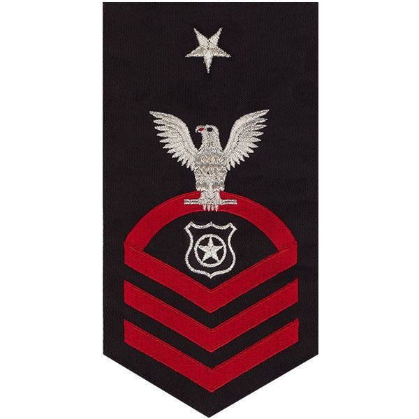 Navy E8 MALE Rating Badge: Master At Arms - seaworthy red on blue - Hooyah Woodworks LLC