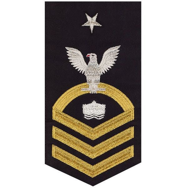 Navy E8 MALE Rating Badge: Mineman - seaworthy gold on blue - Hooyah Woodworks LLC