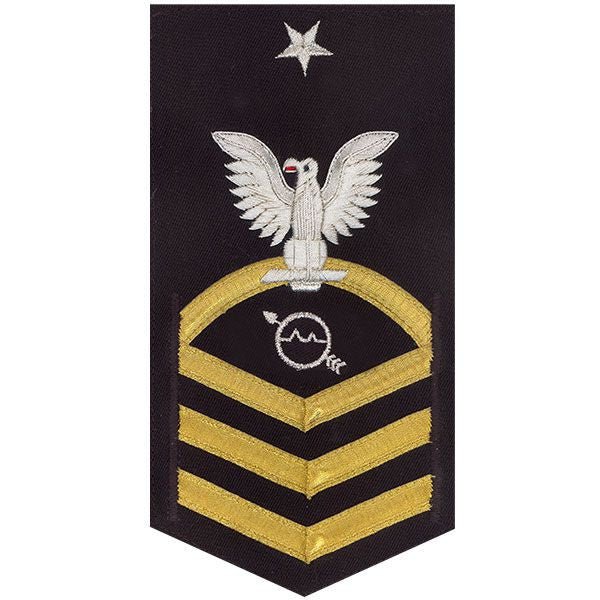 Navy E8 MALE Rating Badge: Operations Specialist - vanchief on blue - Hooyah Woodworks LLC