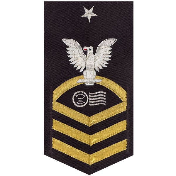 Navy E8 MALE Rating Badge: Postal Clerk - vanchief on blue - Hooyah Woodworks LLC