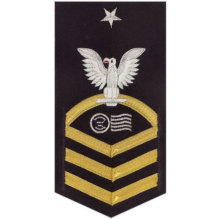 Navy E8 MALE Rating Badge: Postal Clerk - vanchief on blue - Hooyah Woodworks LLC