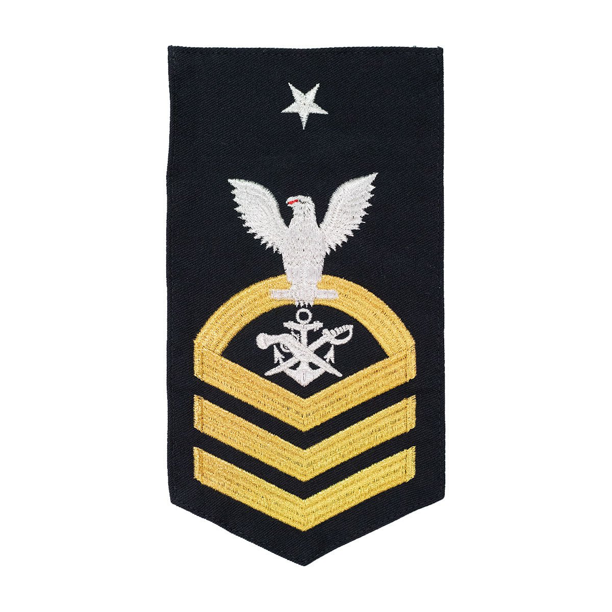 Navy E8 MALE Rating Badge: SB Special Warfare Boat Operator - seaworthy gold on blue - Hooyah Woodworks LLC